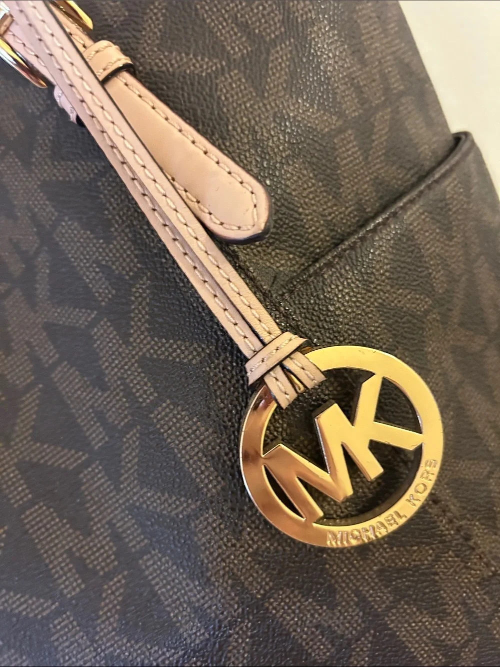 MICHAEL Michael Kors Jet Set East West Tote Signature Monogram Canvas E-1306